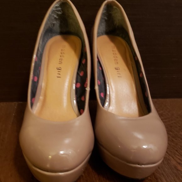 Chunky Heel Madden Girl Pump Shoes (Blush) - Picture 2 of 7